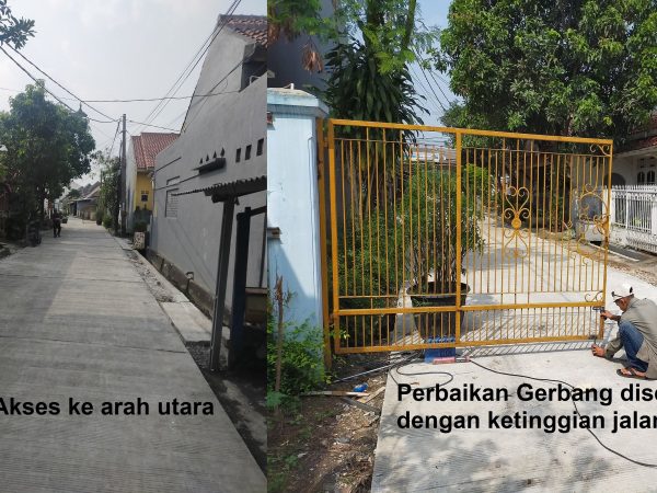 PERBAIKAN PINTU GERBANG DISESUAIKAN DENGAN KETINGGIAN JALAN PERBAIKAN PINTU GERBANG DISESUAIKAN DENGAN KETINGGIAN JALAN
