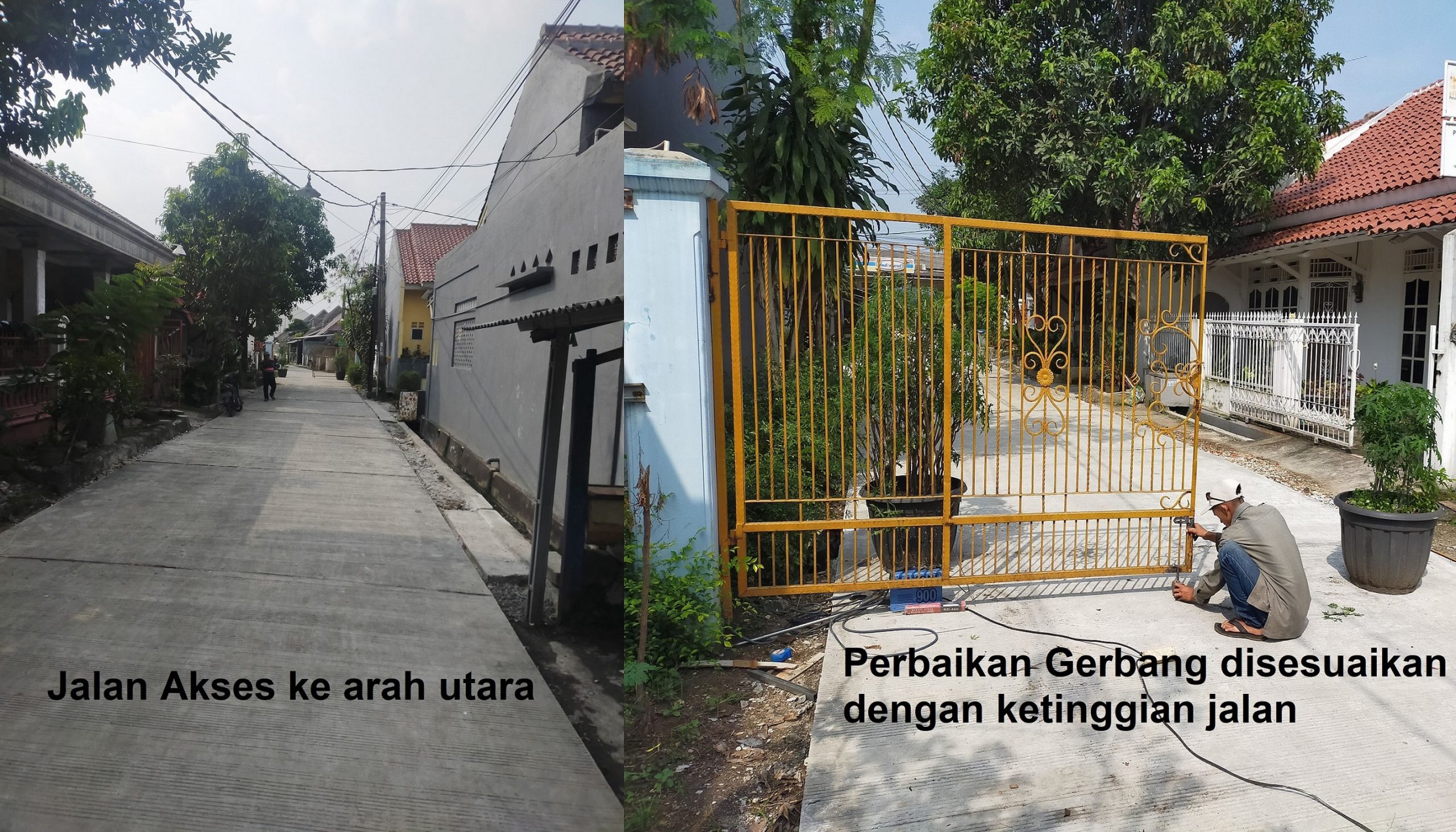 PERBAIKAN PINTU GERBANG DISESUAIKAN DENGAN KETINGGIAN JALAN PERBAIKAN PINTU GERBANG DISESUAIKAN DENGAN KETINGGIAN JALAN